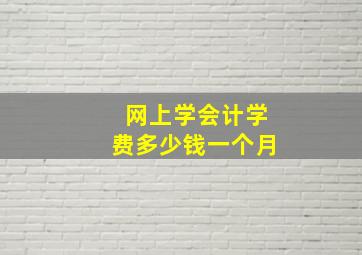 网上学会计学费多少钱一个月