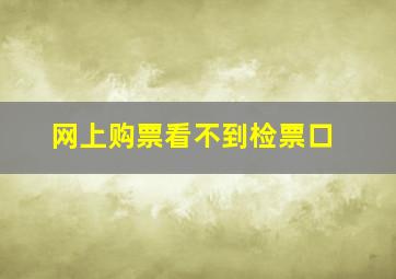 网上购票看不到检票口