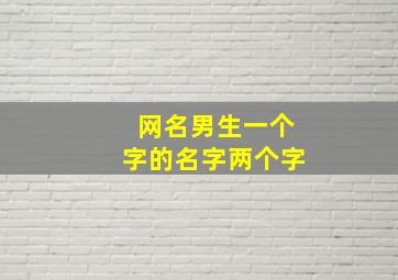 网名男生一个字的名字两个字