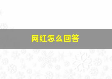 网红怎么回答