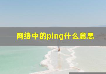 网络中的ping什么意思