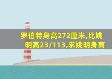 罗伯特身高272厘米,比姚明高23/113,求姚明身高