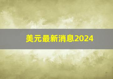 美元最新消息2024