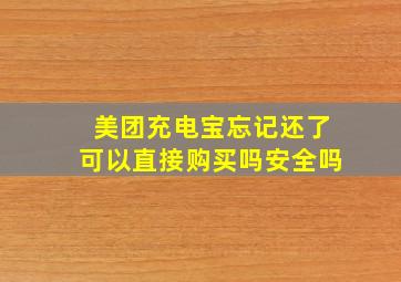 美团充电宝忘记还了可以直接购买吗安全吗