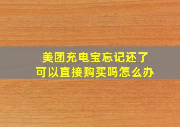 美团充电宝忘记还了可以直接购买吗怎么办