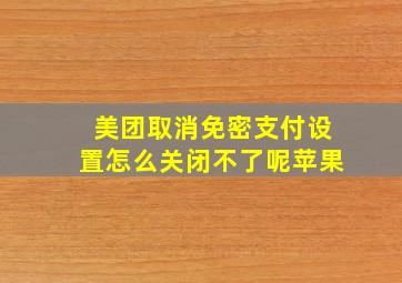 美团取消免密支付设置怎么关闭不了呢苹果