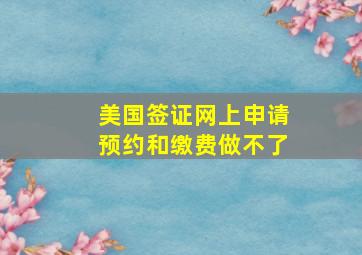 美国签证网上申请预约和缴费做不了