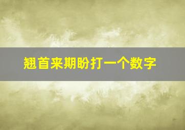 翘首来期盼打一个数字