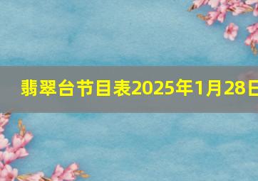 翡翠台节目表2025年1月28日