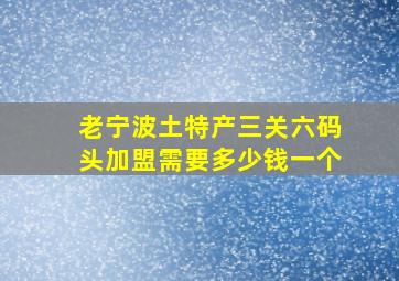 老宁波土特产三关六码头加盟需要多少钱一个