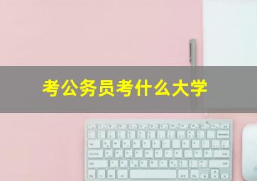 考公务员考什么大学