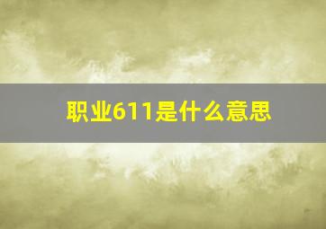 职业611是什么意思