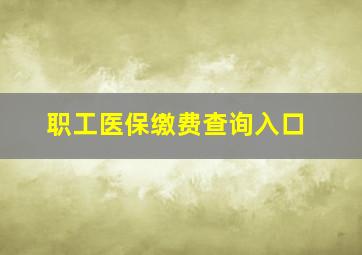 职工医保缴费查询入口