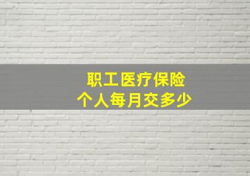 职工医疗保险个人每月交多少