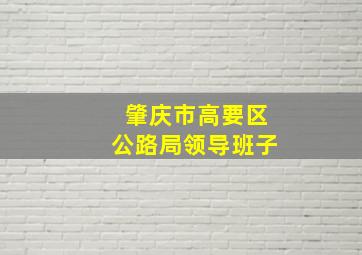 肇庆市高要区公路局领导班子