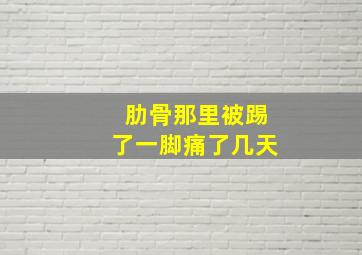 肋骨那里被踢了一脚痛了几天