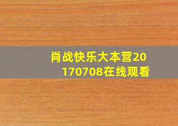 肖战快乐大本营20170708在线观看