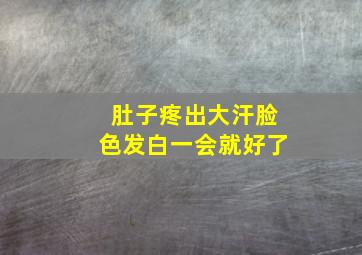 肚子疼出大汗脸色发白一会就好了