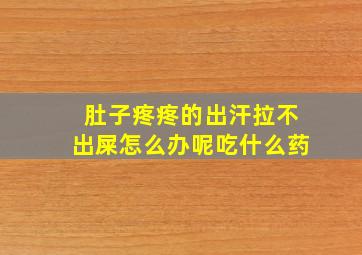 肚子疼疼的出汗拉不出屎怎么办呢吃什么药