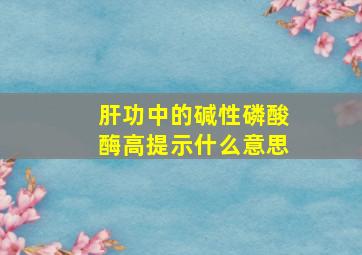 肝功中的碱性磷酸酶高提示什么意思