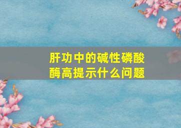 肝功中的碱性磷酸酶高提示什么问题