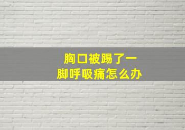 胸口被踢了一脚呼吸痛怎么办