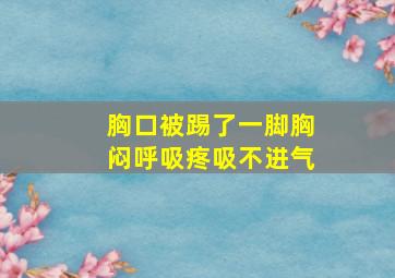 胸口被踢了一脚胸闷呼吸疼吸不进气