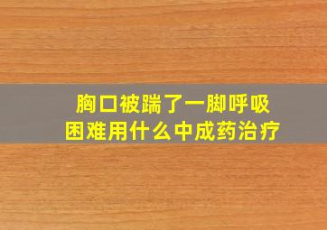 胸口被踹了一脚呼吸困难用什么中成药治疗