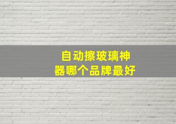 自动擦玻璃神器哪个品牌最好