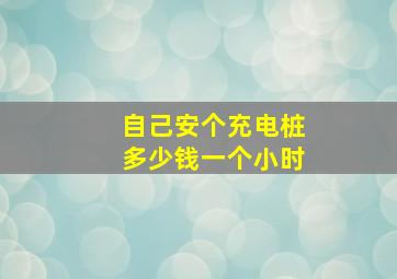 自己安个充电桩多少钱一个小时