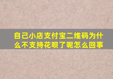 自己小店支付宝二维码为什么不支持花呗了呢怎么回事