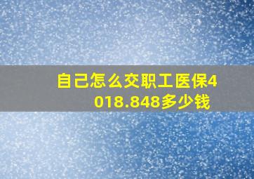 自己怎么交职工医保4018.848多少钱