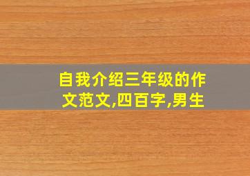 自我介绍三年级的作文范文,四百字,男生