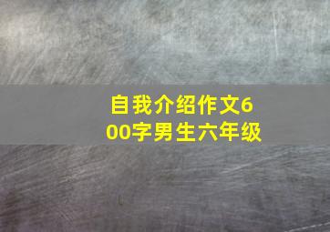 自我介绍作文600字男生六年级