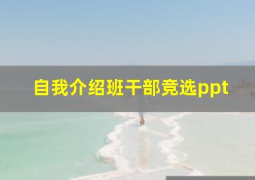 自我介绍班干部竞选ppt