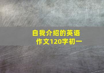 自我介绍的英语作文120字初一