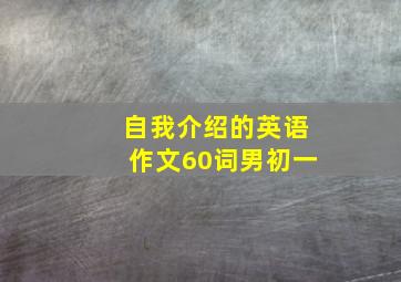 自我介绍的英语作文60词男初一