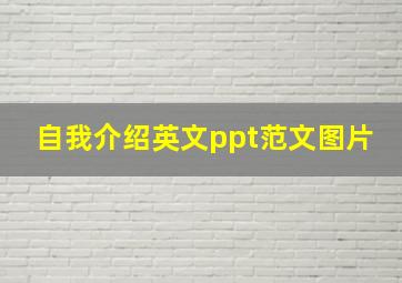 自我介绍英文ppt范文图片