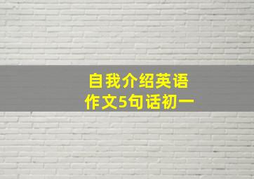 自我介绍英语作文5句话初一