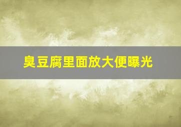 臭豆腐里面放大便曝光