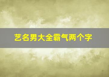 艺名男大全霸气两个字