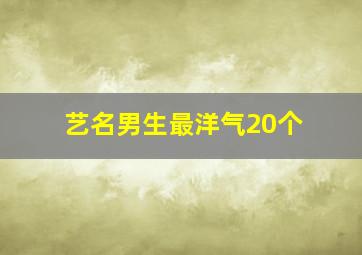 艺名男生最洋气20个