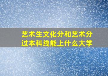 艺术生文化分和艺术分过本科线能上什么大学