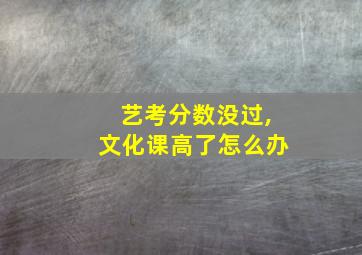 艺考分数没过,文化课高了怎么办