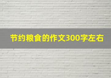 节约粮食的作文300字左右