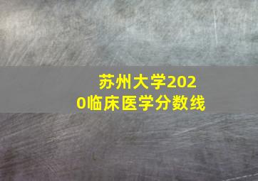 苏州大学2020临床医学分数线