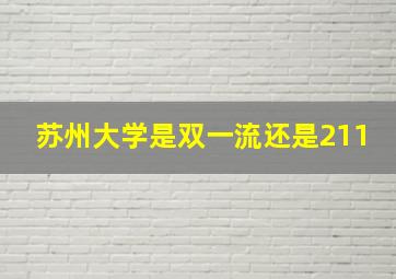 苏州大学是双一流还是211