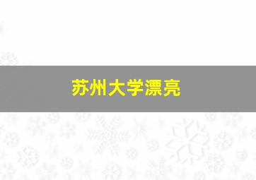 苏州大学漂亮