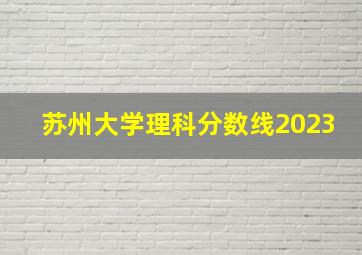 苏州大学理科分数线2023