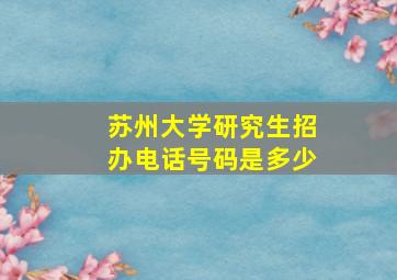 苏州大学研究生招办电话号码是多少